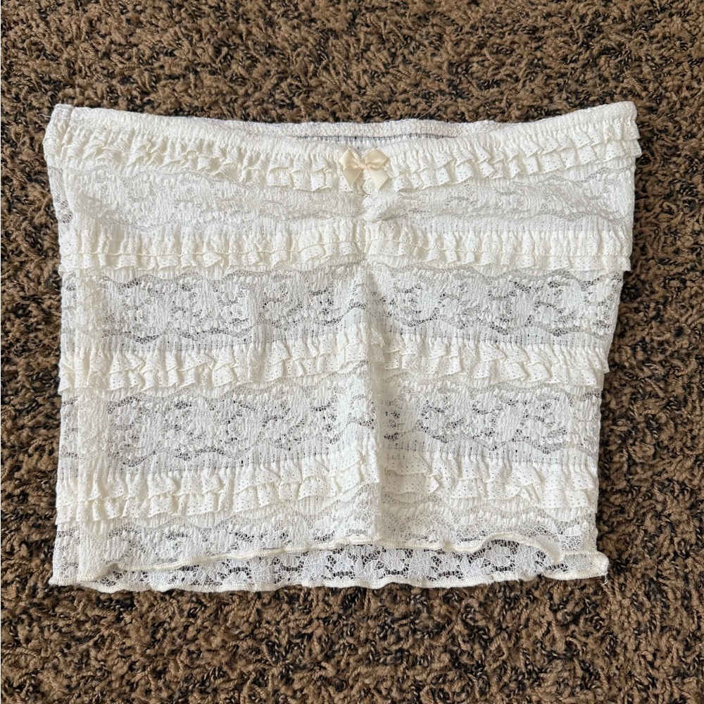 Elegant Lace White Crop Top